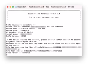 Elcomsoft iOS Forensic Toolkit